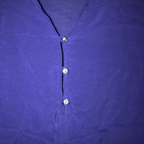 ZARA WOMAN (M) - BLUE BLOUSE GOLD BUTTONS EUC - Picture 4 of 6